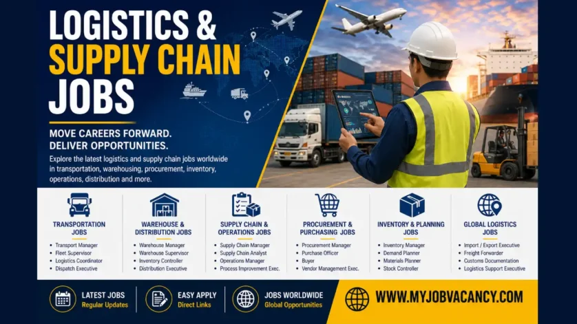 Logistics and supply chain jobs worldwide in transportation, warehousing, procurement and distribution