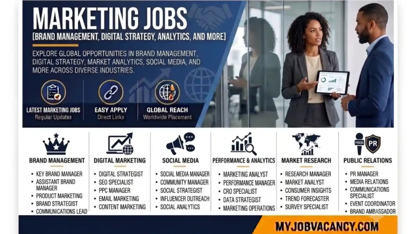 Marketing jobs worldwide in digital marketing, SEO, social media, content and brand management
