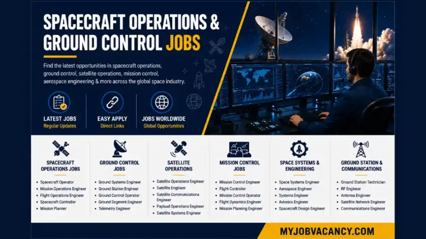 Spacecraft operations and ground control jobs in satellite operations, mission control and space systems